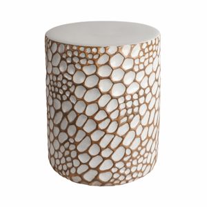 NEWTONCREST WHITE GARDEN STOOL 20 (IN) 4