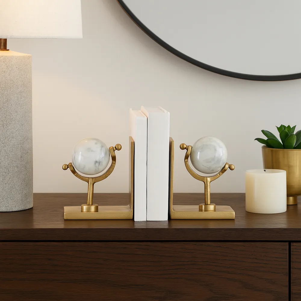 NELSONVALE SET OF 2 GOLD DECOR 7 (IN)