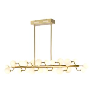 Keir 43'' Wide 22-Light Linear Chandelier - Brass 1