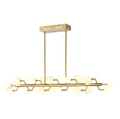 Keir 43″ Wide 22-Light Linear Chandelier - Brass