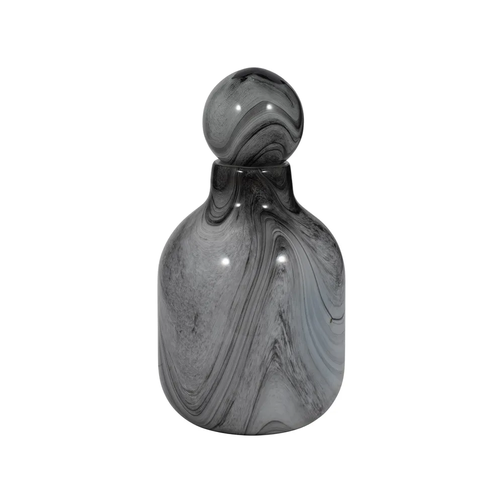 GRIFFINRIDGE GRAY GLASS VASE 13 (IN)