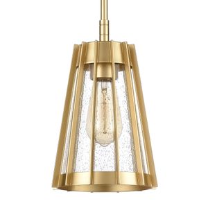 Open Louvers 6.75'' Wide 1-Light Mini Pendant - Champagne Gold 4