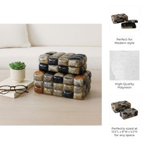 WYLERWAY SET OF 2 BLACK BOXES 6 (IN) 10