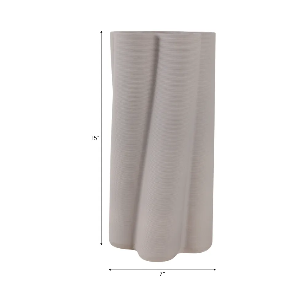 HOPEBEACH GRAY VASE 15 (IN)