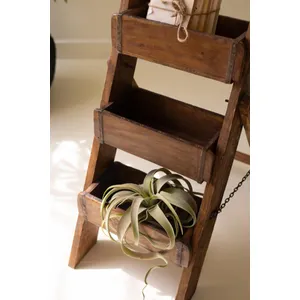 Three-Tiered Wooden Brick Mold Display Stand 3