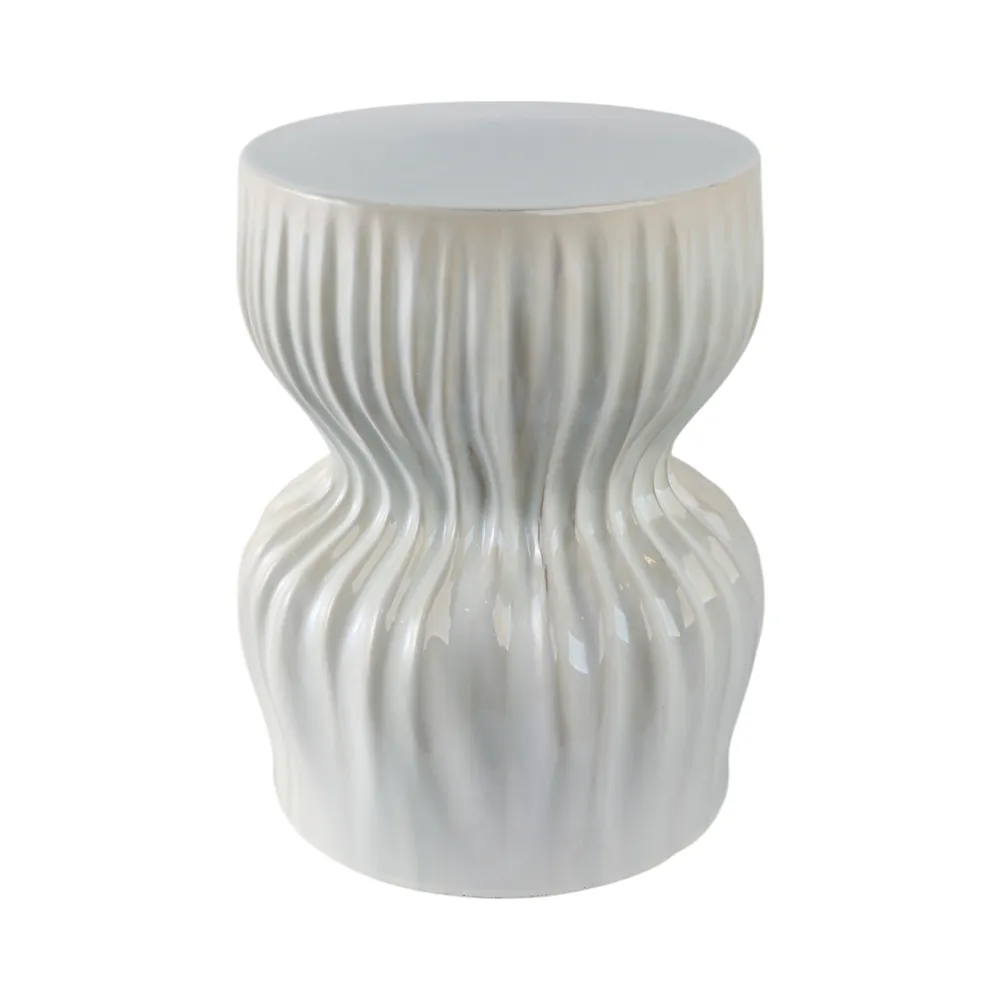 LEONAMILL WHITE GARDEN STOOL 19 (IN)