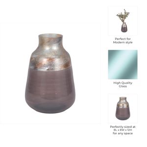 ORIONPARK GRAY GLASS VASE 12 (IN) 10
