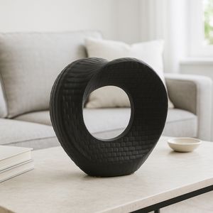 8" TEXTURED TABLE TOP DECO, BLACK 10