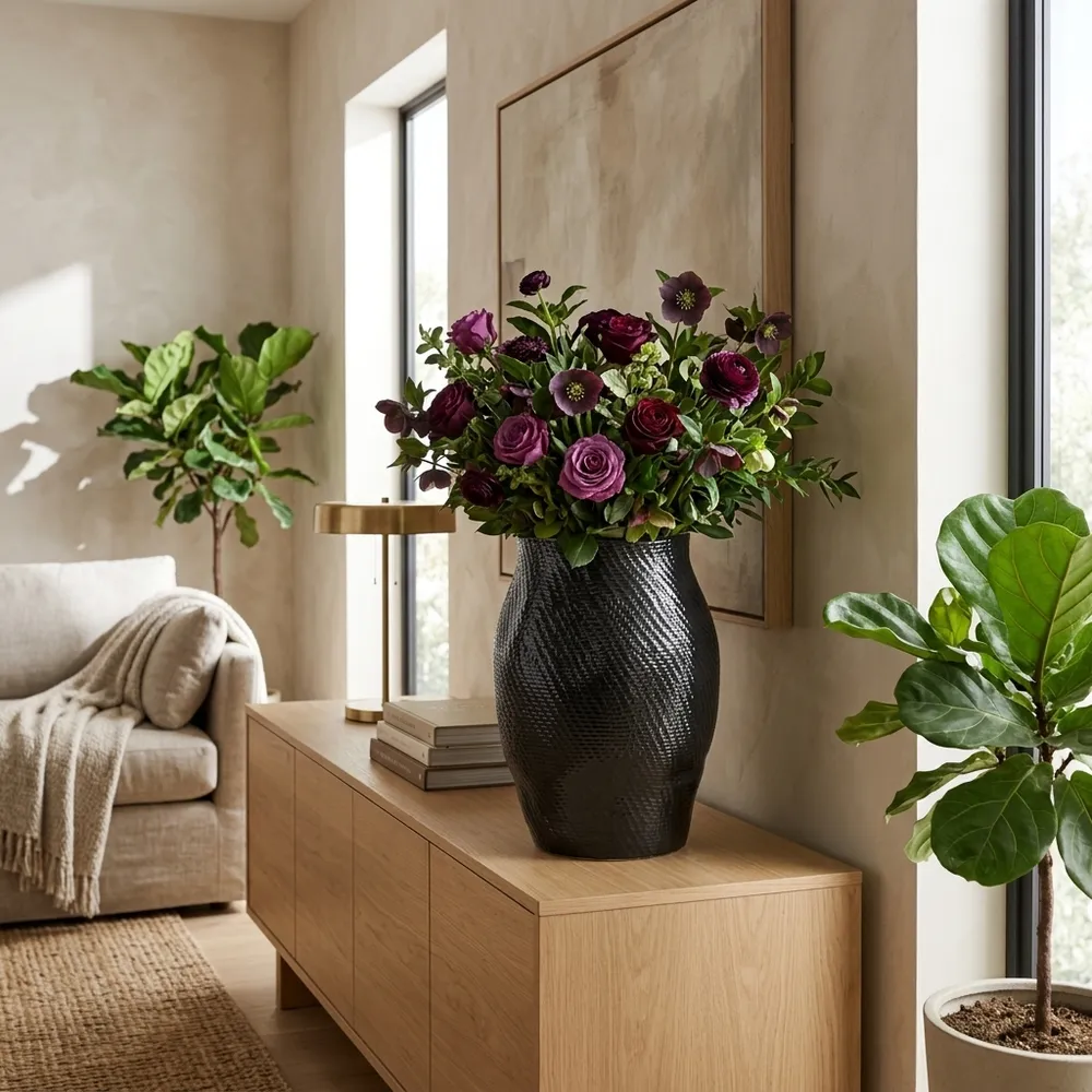 CLARAPARK BLACK VASE 21 (IN)