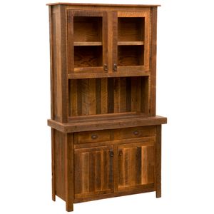 Barnwood 48-inch Buffet & Hutch - Antique Oak Top 2