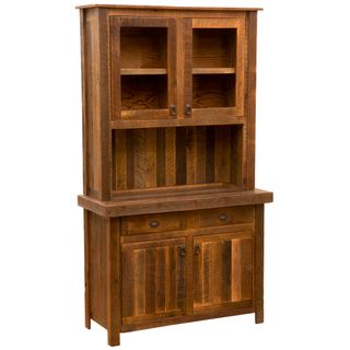 Barnwood 48-inch Buffet & Hutch - Antique Oak Top