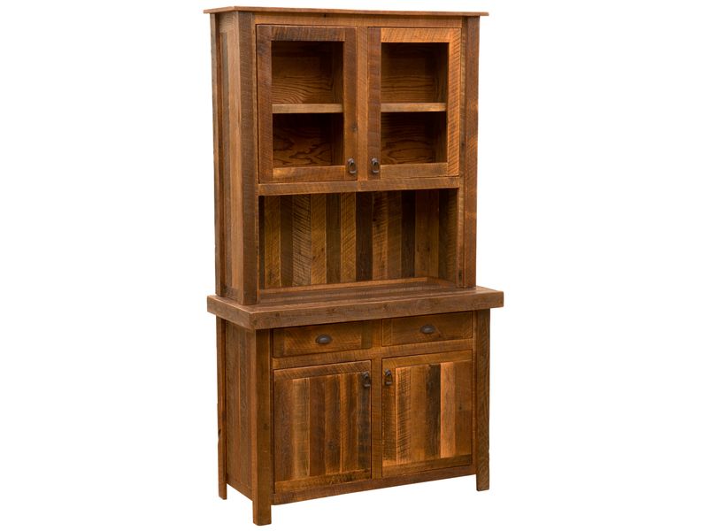 Barnwood 48-inch Buffet & Hutch - Antique Oak Top 2