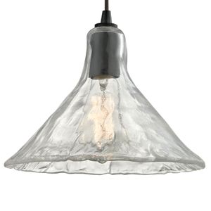 Hand Formed Glass 10'' Wide 1-Light Mini Pendant - Oil Rubbed Bronze 4