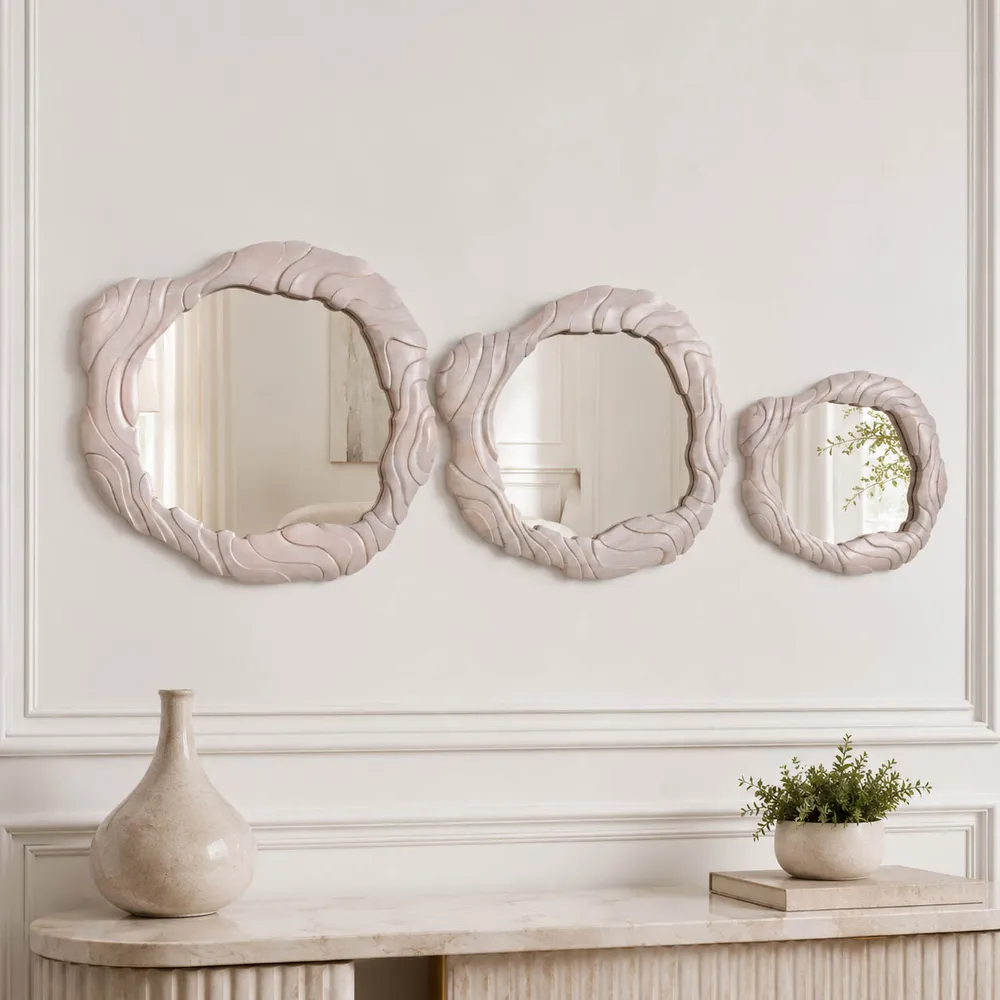 ELLERYRIDGE SET OF 3 BROWN MIRRORS 24 (IN)