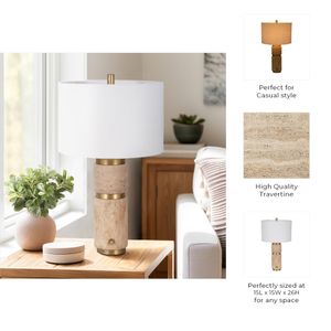 SHAWROSE TAN LAMP 27 (IN) 9