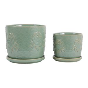 HOBARTGATE SET OF 2 GREEN PLANTER 7 (IN) 7