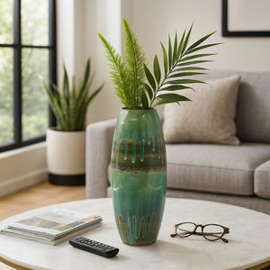 ANSELOAK GREEN VASE 21 (IN) 9