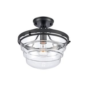 Boyer 12'' Wide 1-Light Semi Flush Mount - Matte Black 3