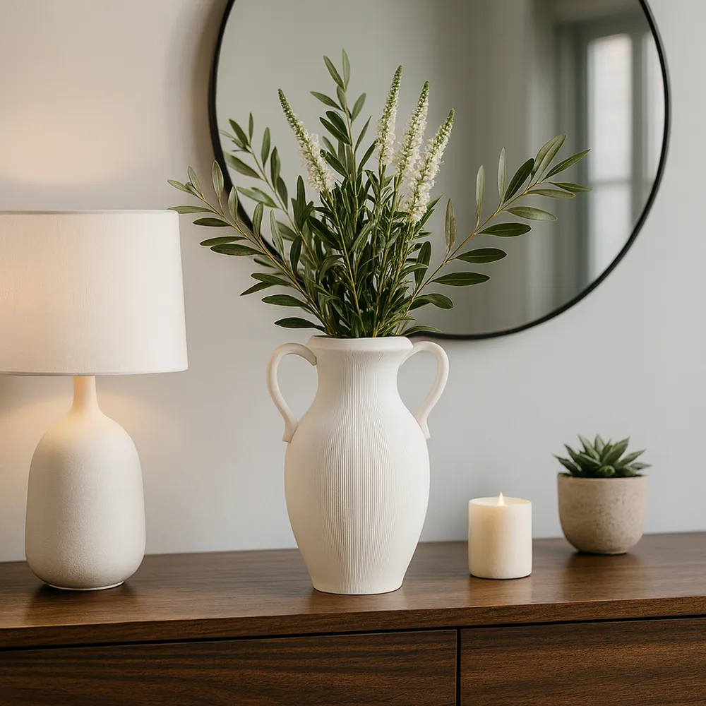 GARTONSHAW WHITE VASE 15 (IN)