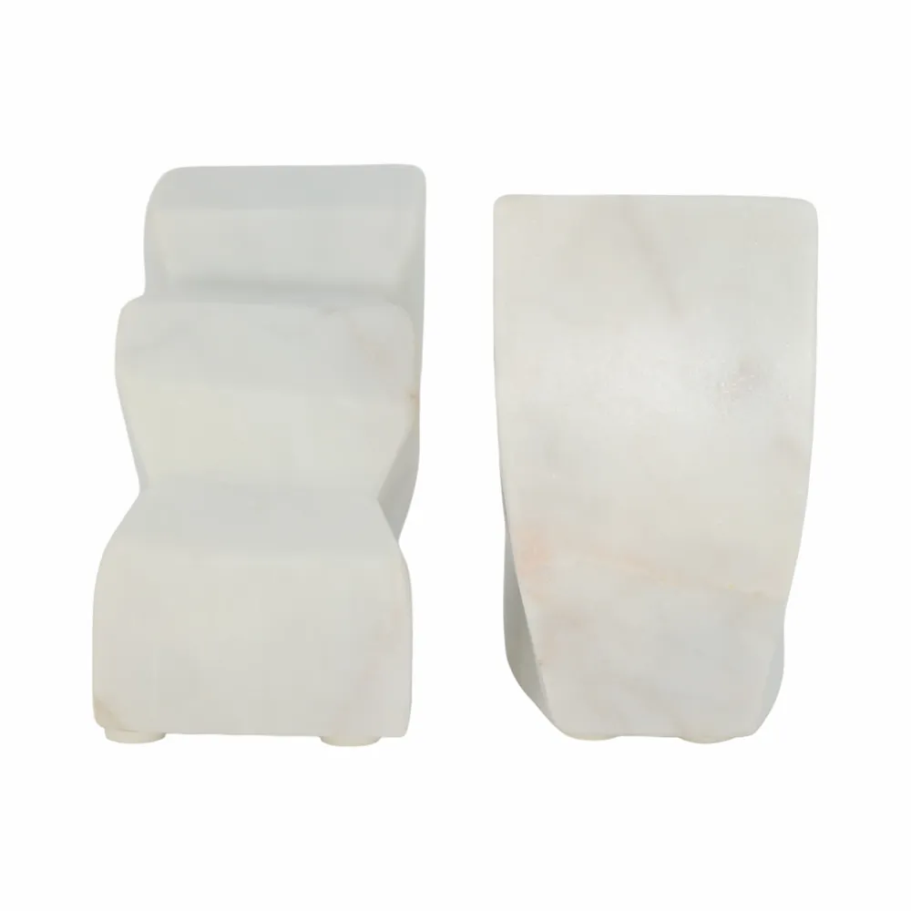 HENSONHOLM SET OF 2 WHITE BOOKENDS 6 (IN)