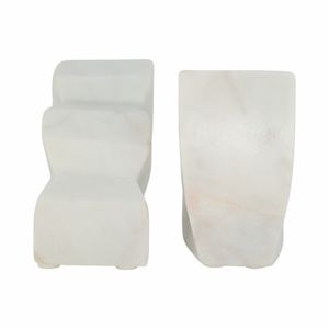 HENSONHOLM SET OF 2 WHITE BOOKENDS 6 (IN) 6