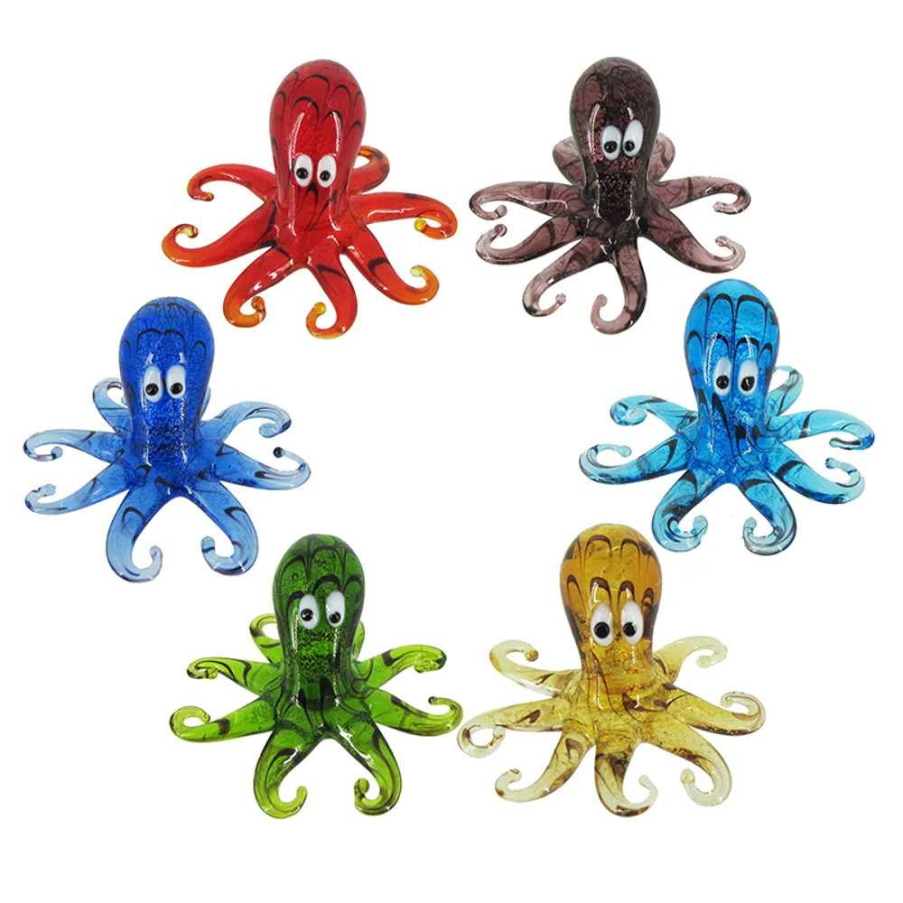 2-1/2" GLASS OCTOPUS FIGURE 6-ASST