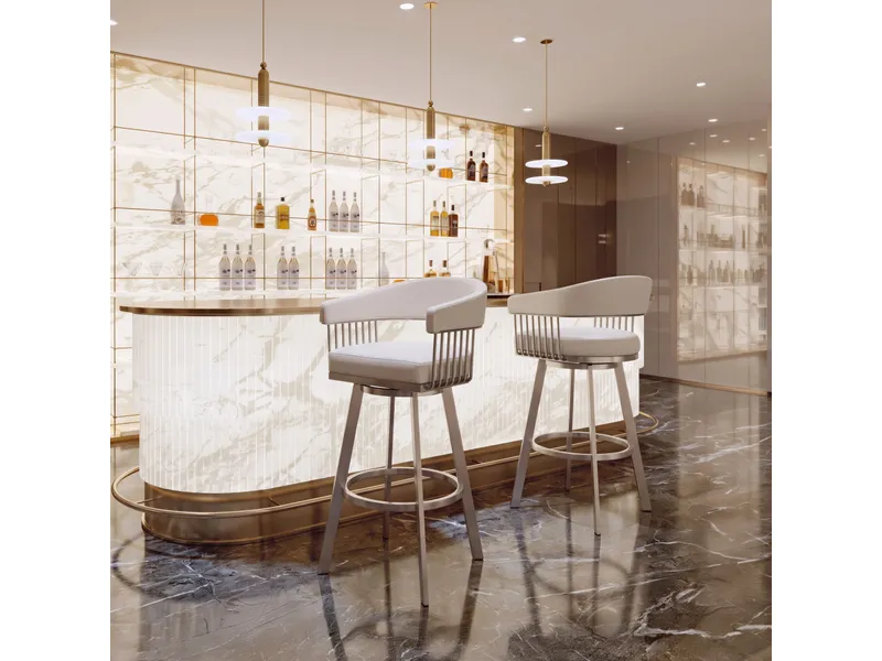Bantry Swivel Barstool White 2