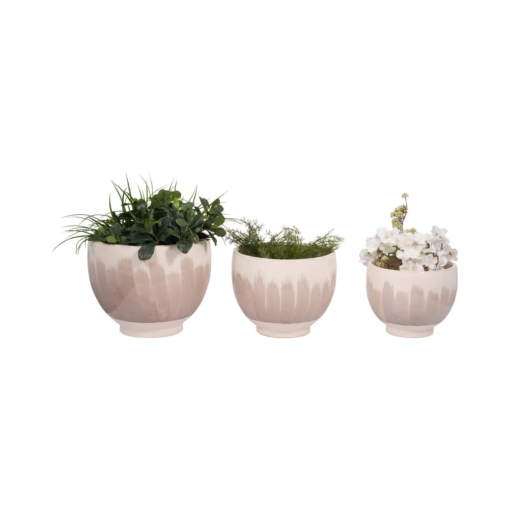 DASHSHAW SET OF 3 WHITE PLANTER 11 (IN)