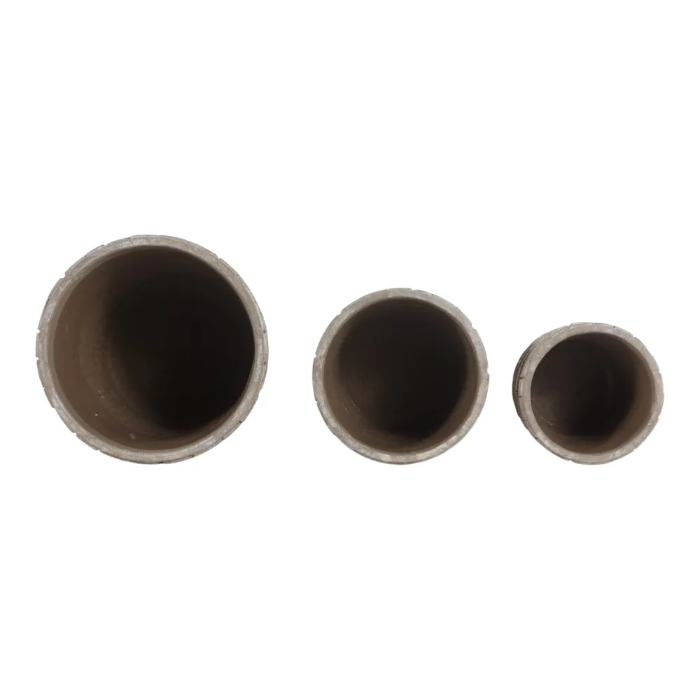 HOUSTONHAVEN SET OF 3 GRAY PLANTER 8 (IN)