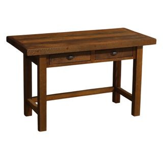 Barnwood Two Drawer Writing Desk - Antique Oak Top