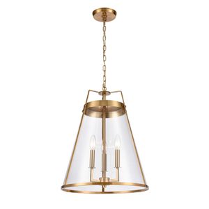 Judy 16'' Wide 3-Light Pendant - Satin Brass 1