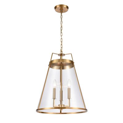 Judy 16″ Wide 3-Light Pendant - Satin Brass