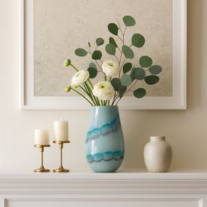 HELENARIDGE BLUE GLASS VASE 12 (IN) 12