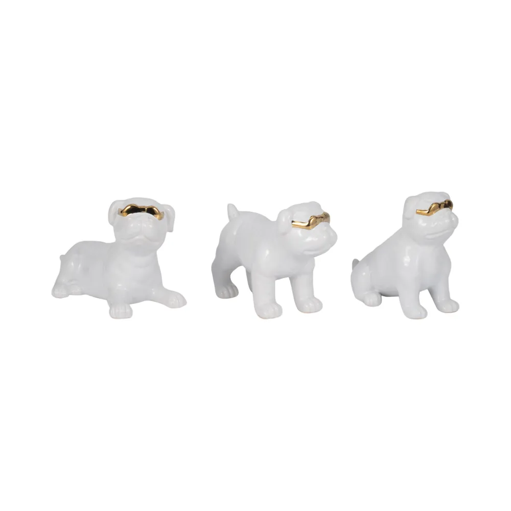 RIDERRUN SET OF 3 WHITE DECOR 6 (IN)