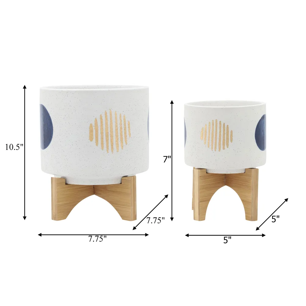 BLAINEWICK SET OF 2 WHITE PLANTER 11 (IN)