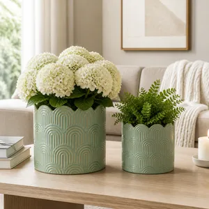 MORGANWIND SET OF 2 GREEN PLANTER 10 (IN) 11