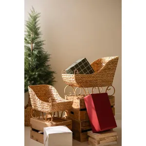 Set of 2 Seagrass Christmas Sleighs 1