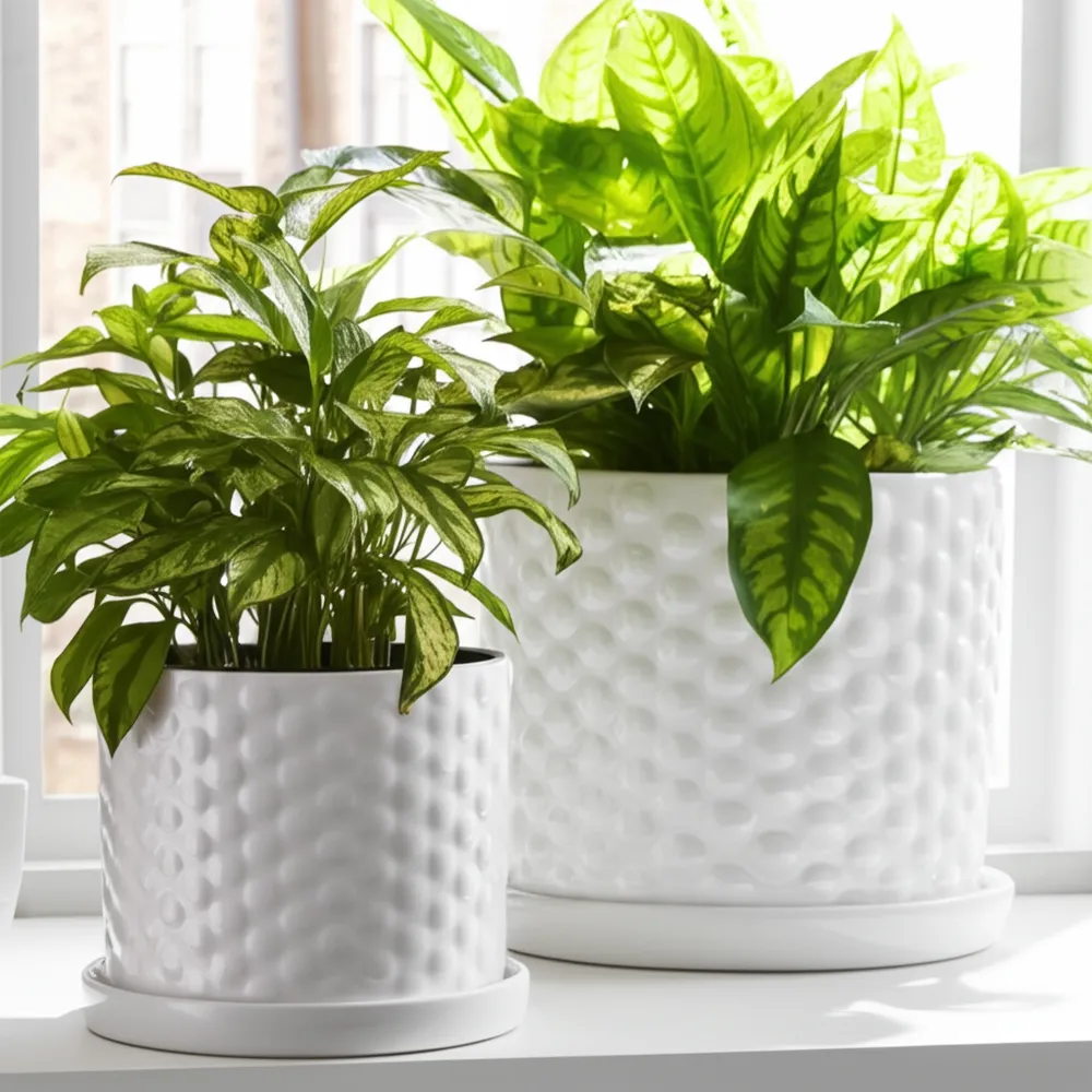 DECKERFORD SET OF 2 WHITE PLANTER 10 (IN)