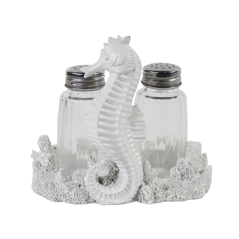 WHITE SEAHORSE SALT AND PEPPER SHAKER