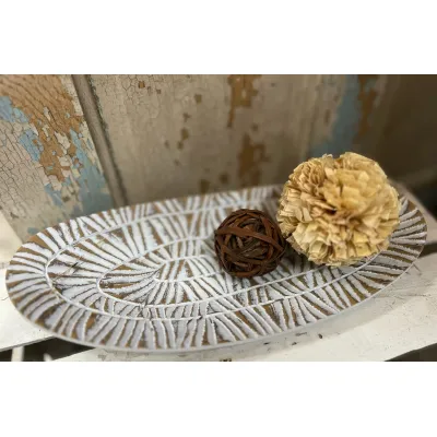 Oblong Textured Plate 15in