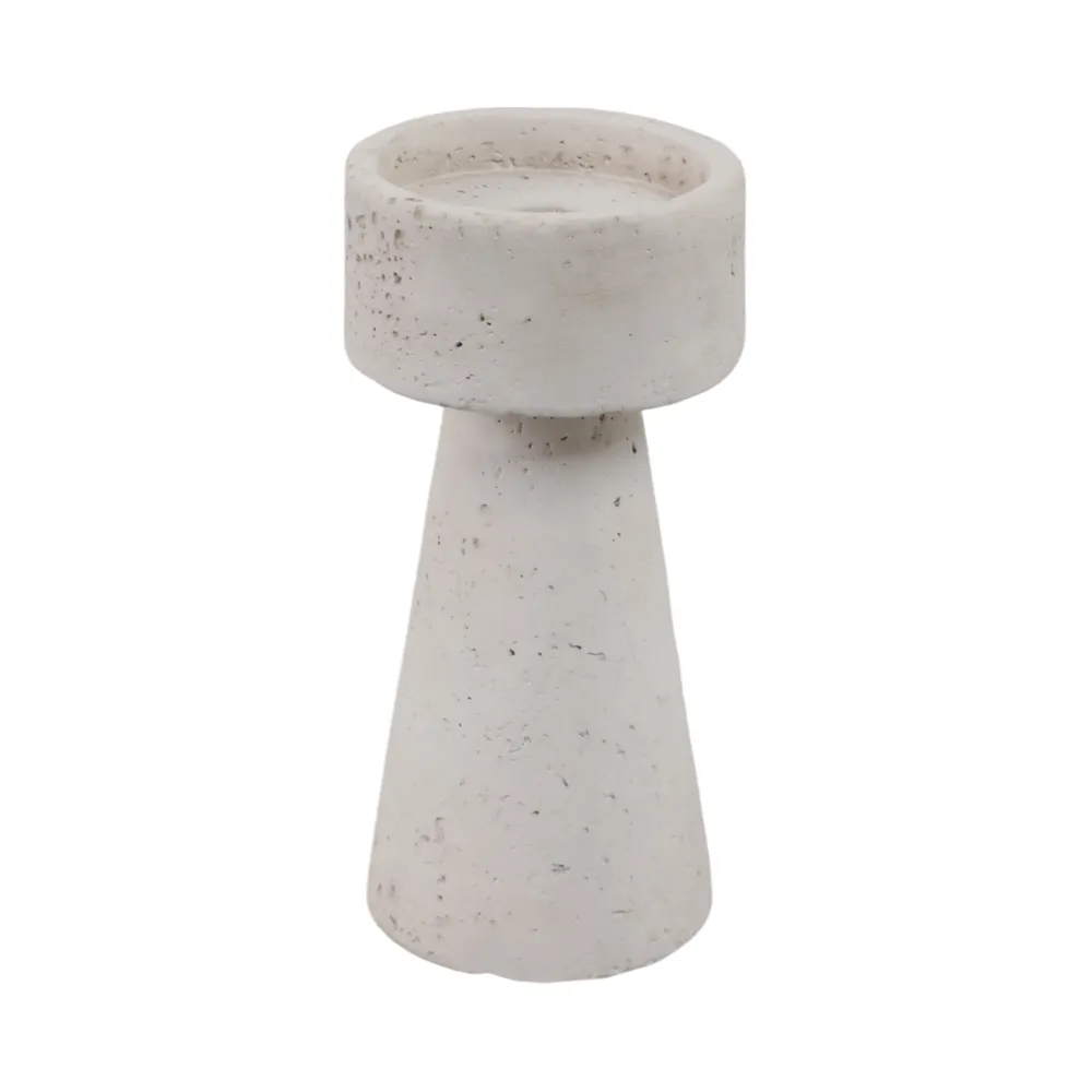CARLIN WHITE CANDLE HOLDER 8 (IN)