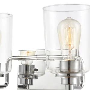 Robins 14″ Wide 2-Light Vanity Light - Polished Chrome with Clear Glass 5