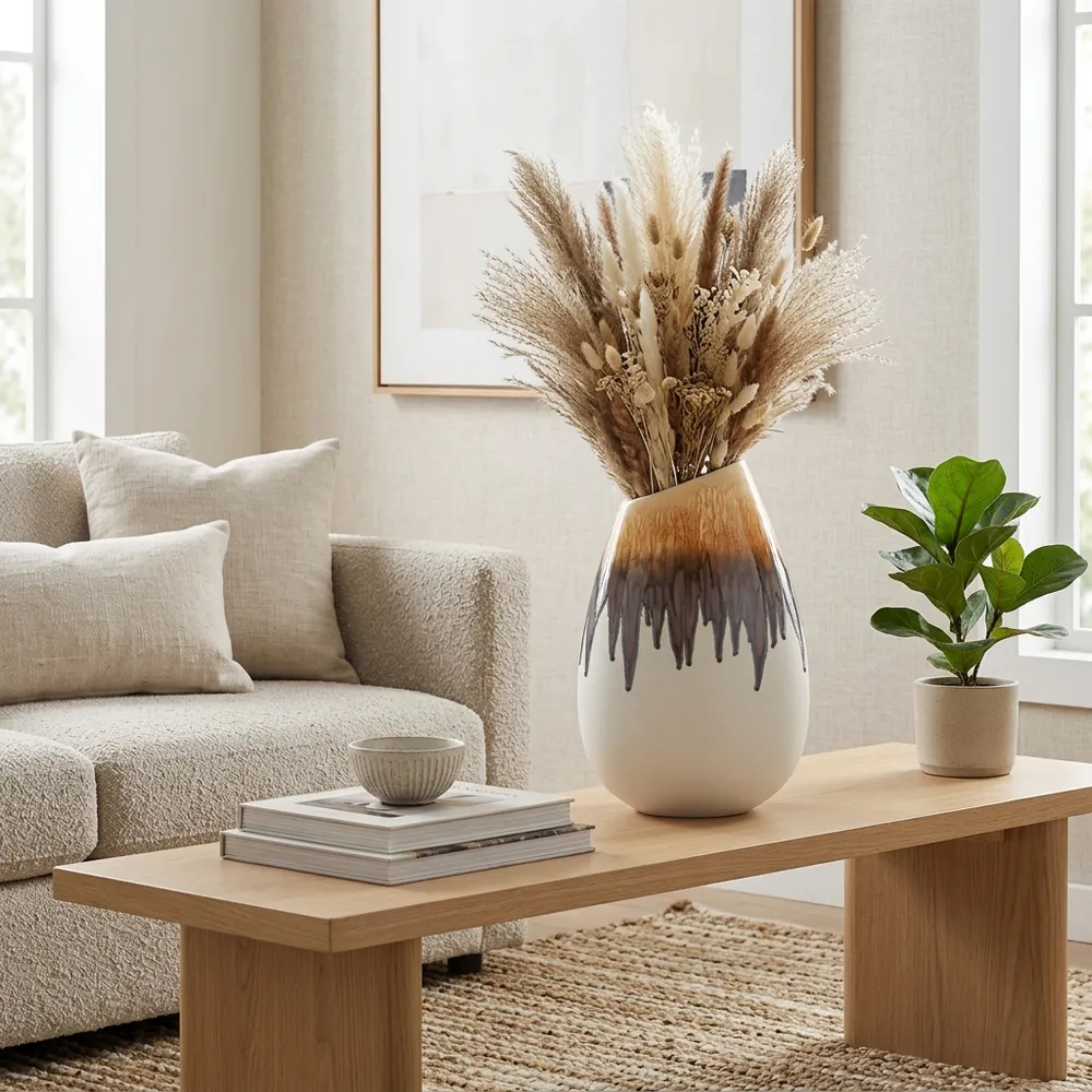 GUNNARMILL WHITE VASE 17 (IN)