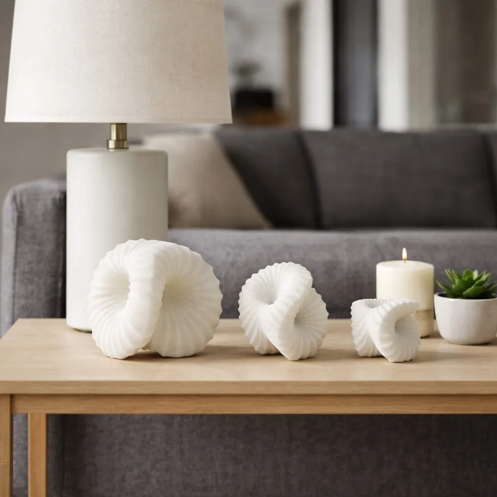 COLEMILL SET OF 3 WHITE DECOR 6 (IN)