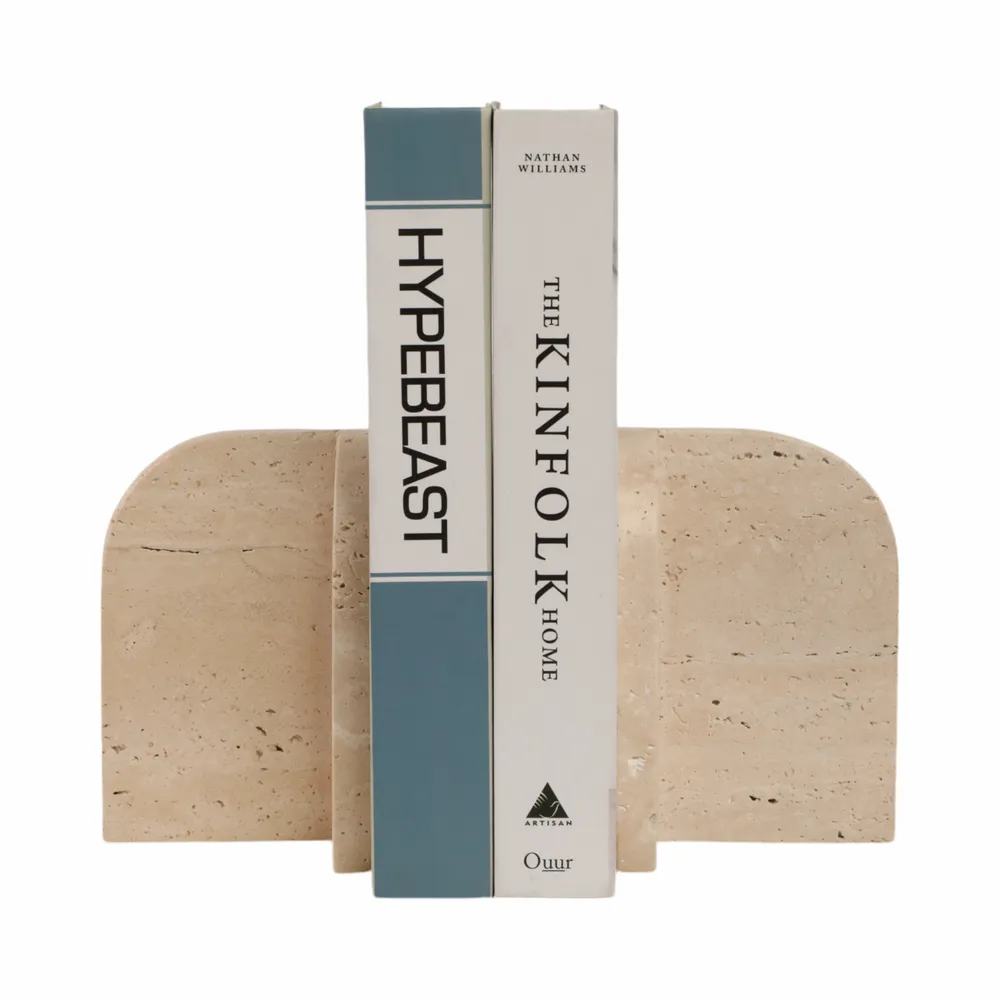 NORMAWORTH SET OF 2 TAN BOOKENDS 6 (IN)