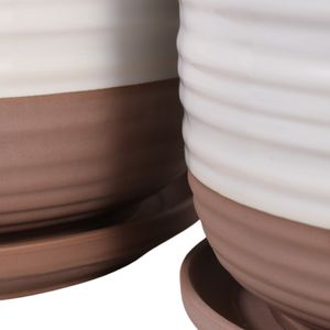 FIONAOAK SET OF 2 WHITE PLANTER 10 (IN) 8