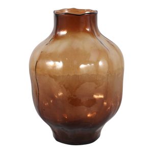 SARAHCLIFF BROWN GLASS VASE 11 (IN) 4