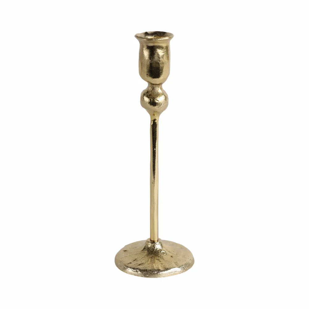 BAKERHAM GOLD CANDLE HOLDER 9 (IN)