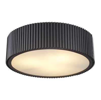 Brendon 17″ Wide 3-Light Flush Mount - Oil Rubbed Bronze