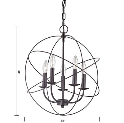 Williamsport 18'' Wide 5-Light Chandelier - Oil Rubbed Bronze